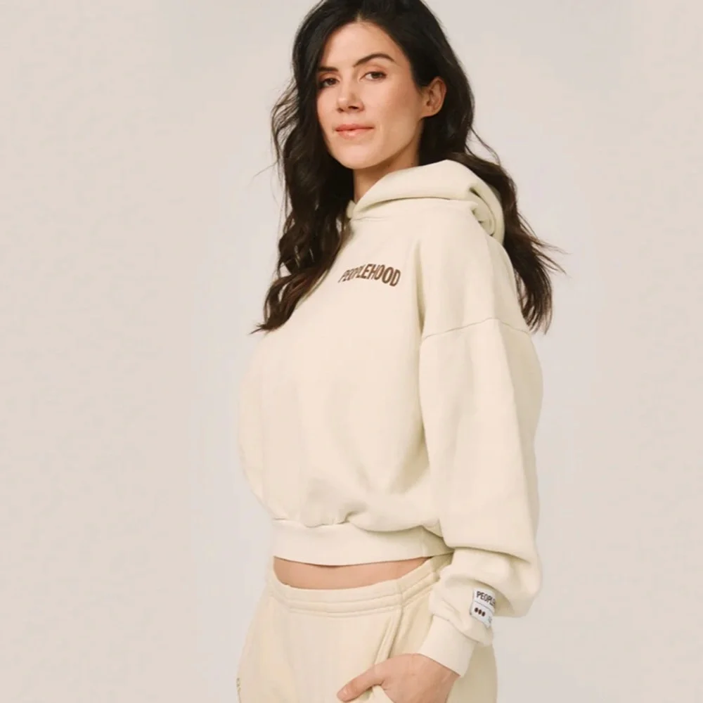 CROPPED PEOPLEHOODIE IN BONE . Size M